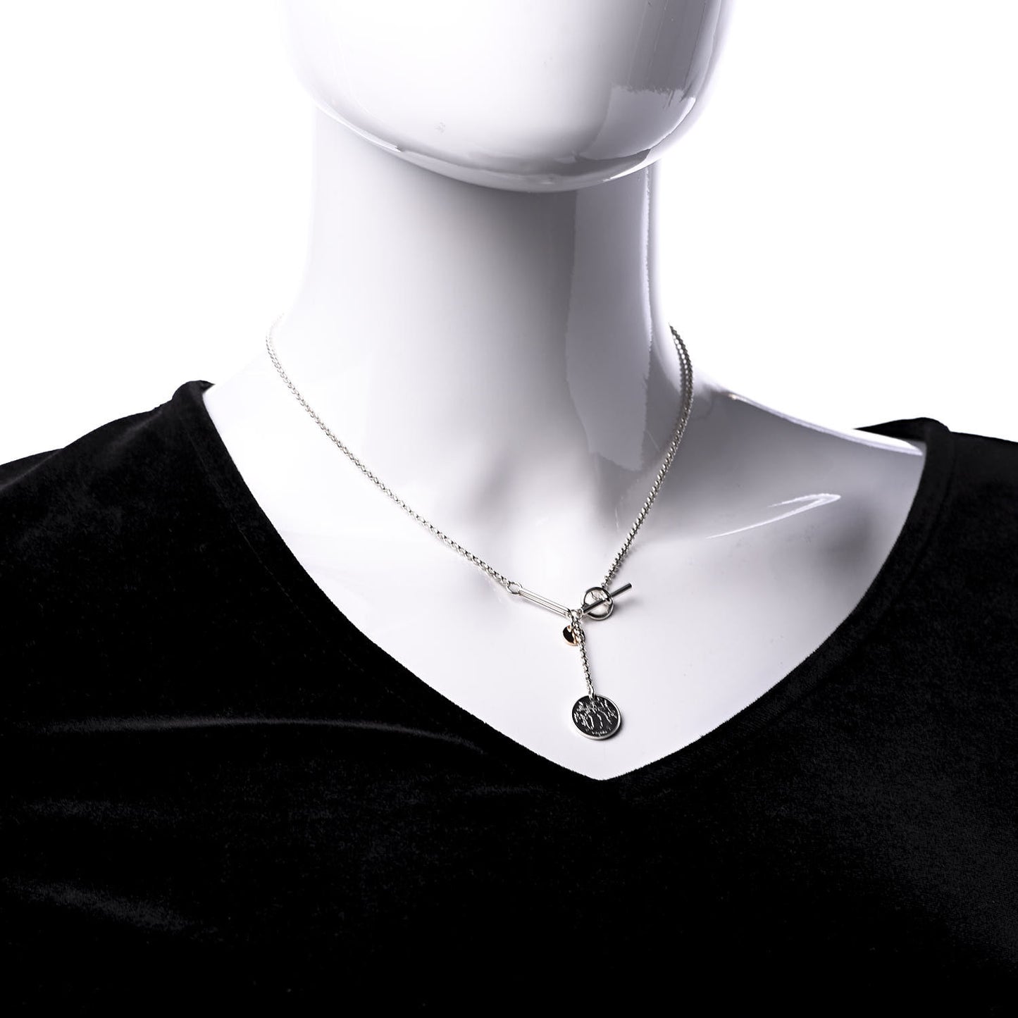 Sterling Silver 18K Rose Gold PM Ex-Libris Pendant Necklace