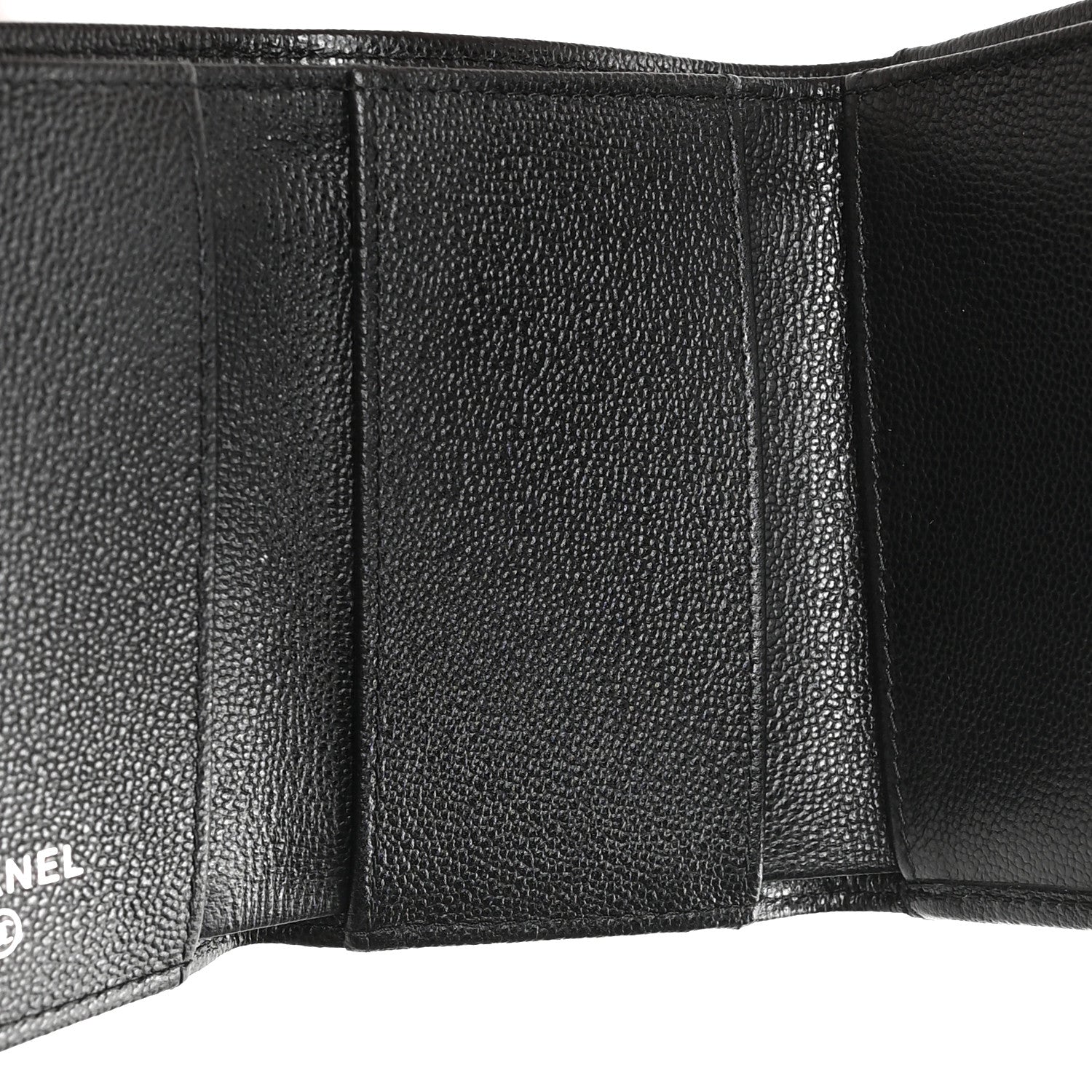 Chanel Grained Calfskin Quilted CC Box Compact Flap Wallet Black 5 of 12