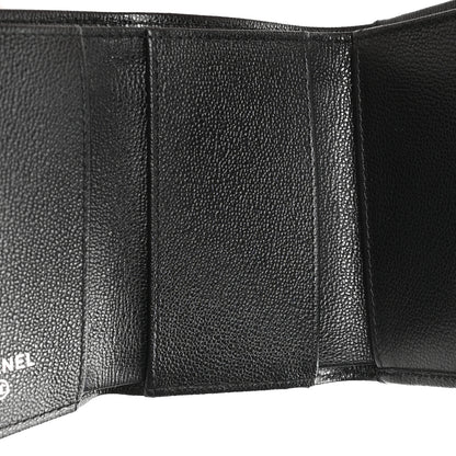 Chanel Grained Calfskin Quilted CC Box Compact Flap Wallet Black 5 of 12