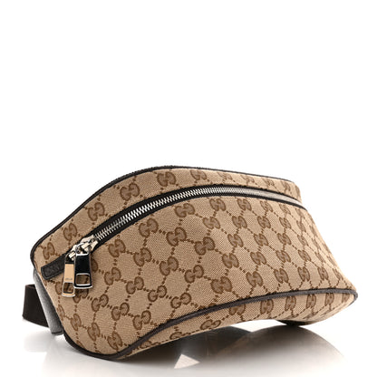 Gucci Monogram Dollar Calfskin Waist Pouch Beige Ebony Testa di Moro Marrone Scuro 3 of 9