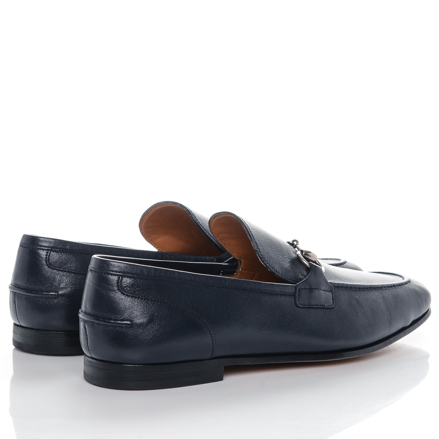 Goatskin Mens Horsebit Loafers 9 Navy