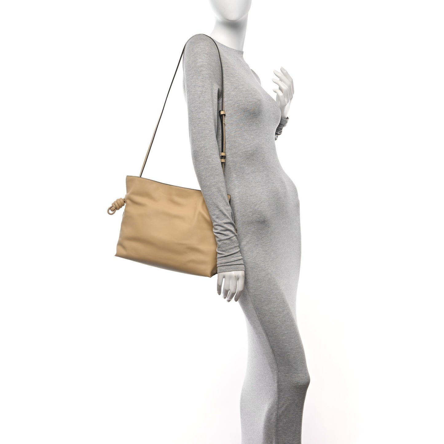 Nappa Flamenco Knot Clutch  Dark Butter