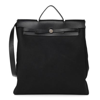 Hermes Toile Vache Calfskin Herbag 40 GM Black 1 of 17