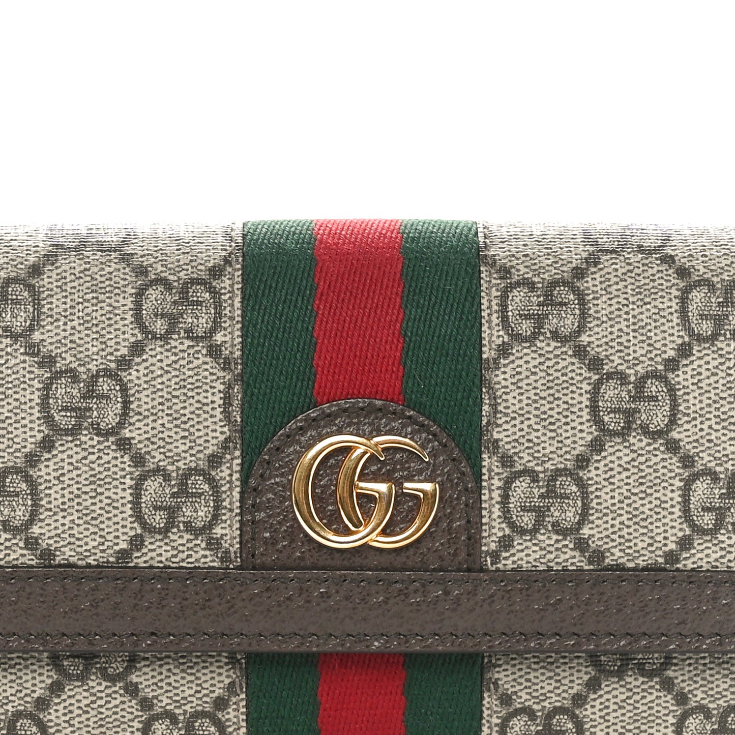 GG Supreme Monogram Web Ophidia Continental Wallet Brown