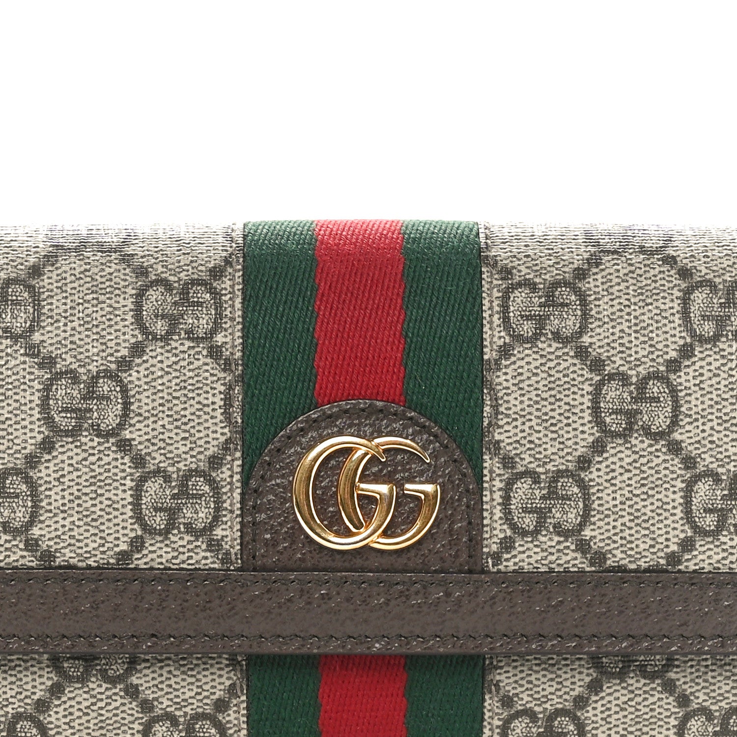 Gucci GG Supreme Monogram Web Ophidia Continental Wallet Brown 8 of 10