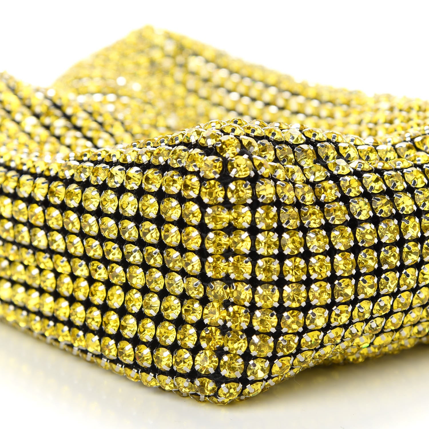 Alexander Wang Mesh Crystal Rhinestone Mini Heiress Pouch Lemon 9 of 9