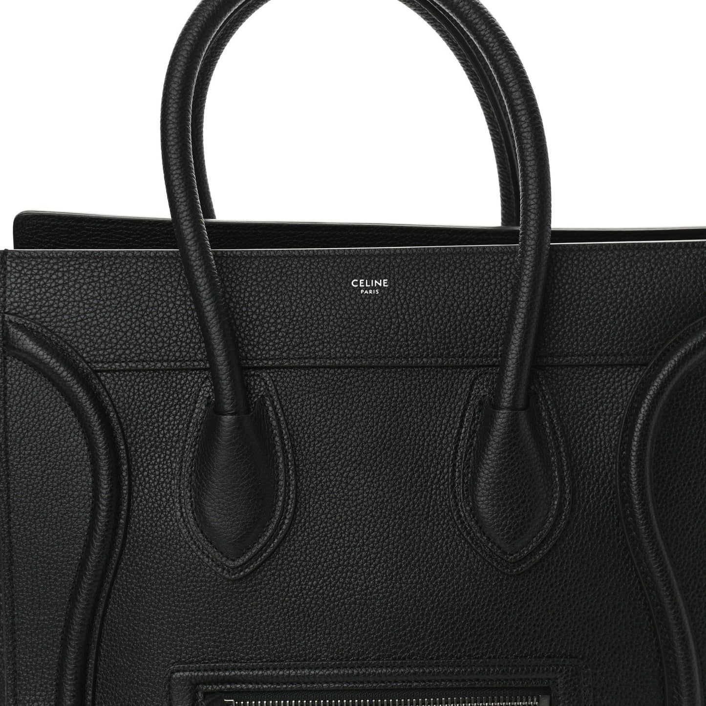 Drummed Calfskin Mini Luggage Black