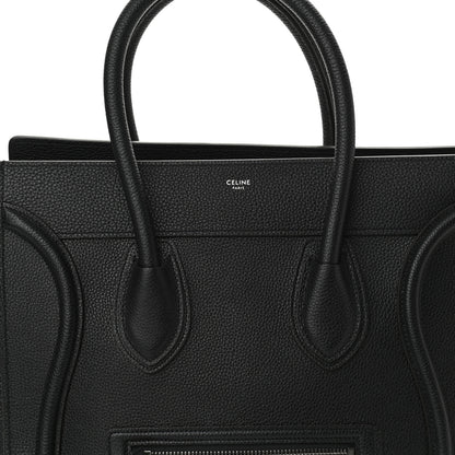 Celine Drummed Calfskin Mini Luggage Black 7 of 9