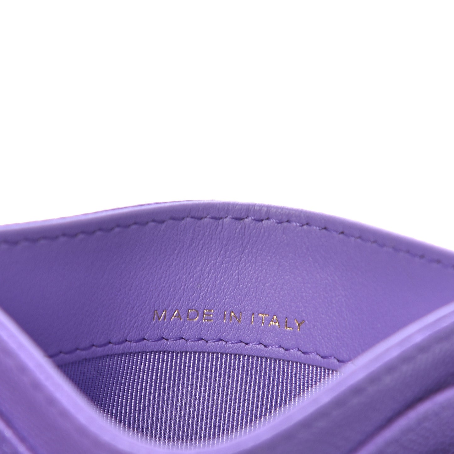 Caviar Quilted Card Holder Purple