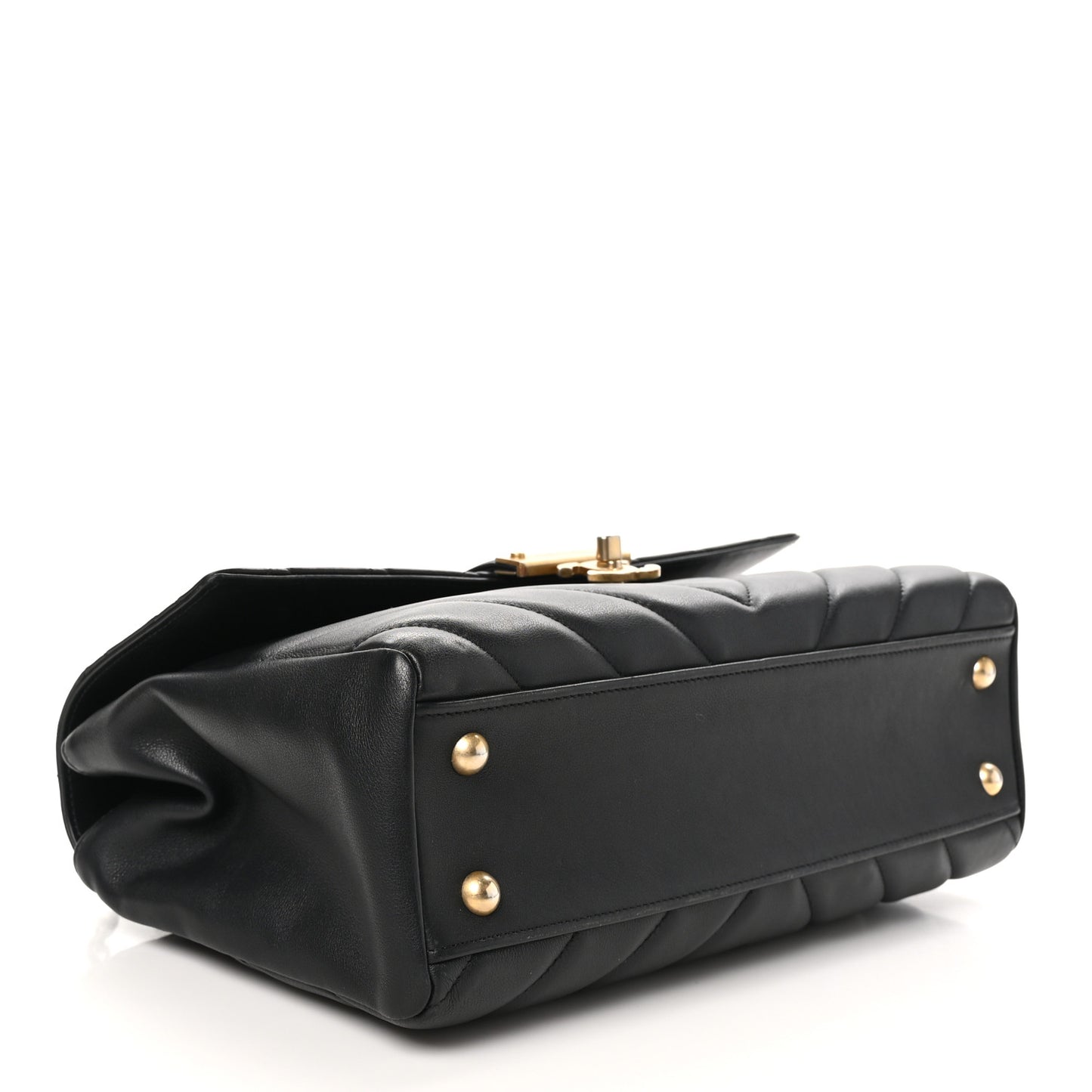 Calfskin Quilted Chevron In The City Bag Black