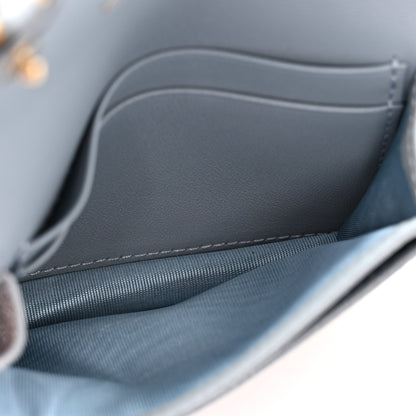Christian Dior Goatskin Saddle Card Holder Sky Blue 5 of 9