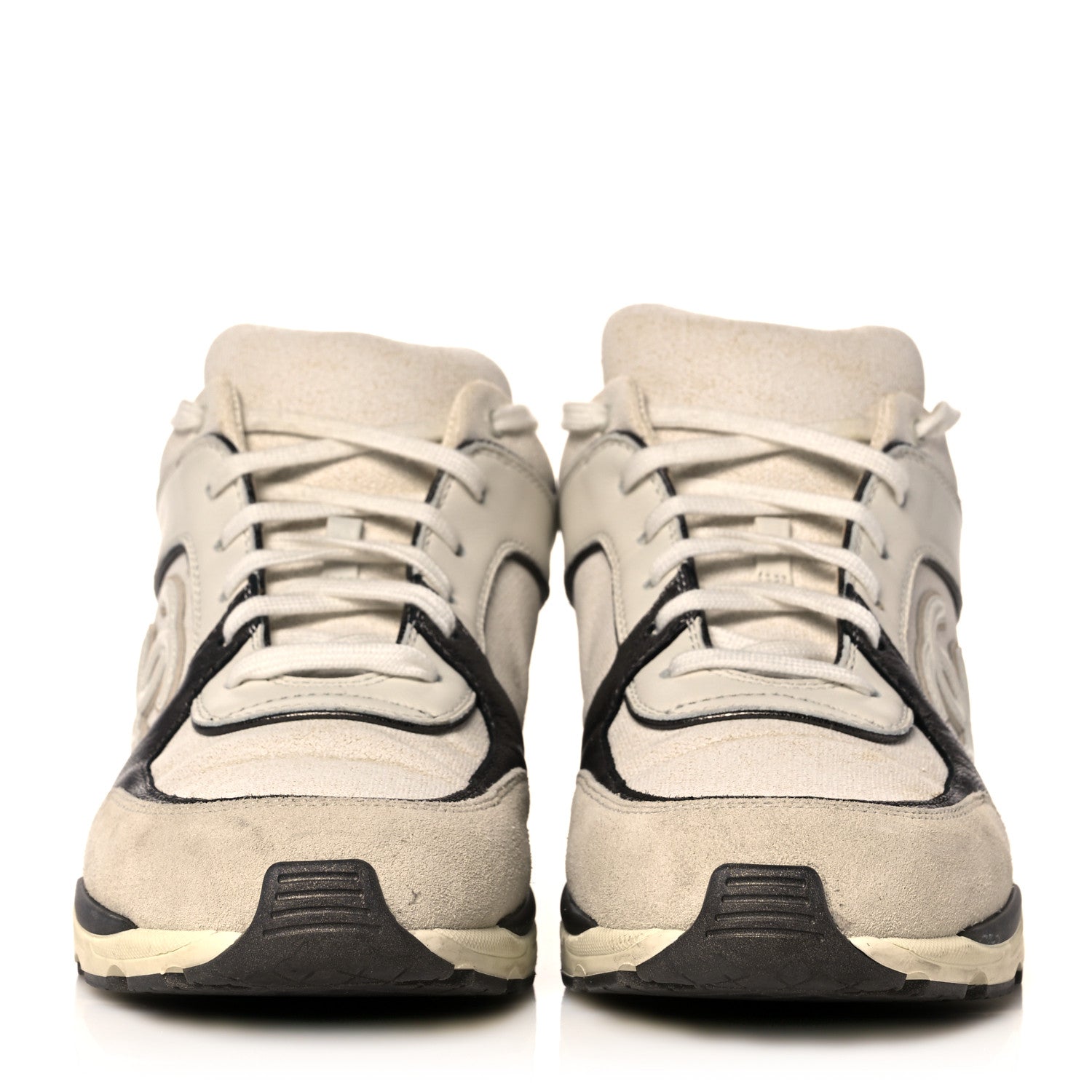 Chanel Suede Calfskin Canvas Goatskin CC Sneakers 39 Beige Brown 2 of 10