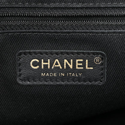 Chanel Wrinkled Lambskin Chevron Quilted Large Surpique Tote Black 6 of 12