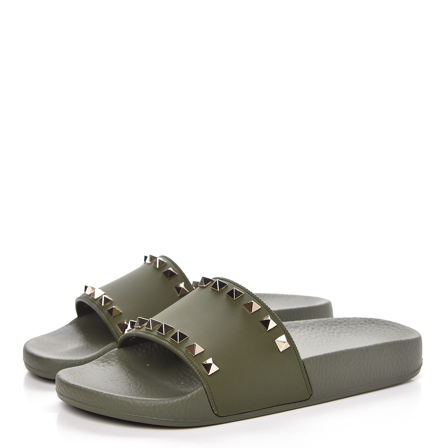 Valentino Garavani Rubber Rockstud Slide Sandals 36 Oasis 2 of 9