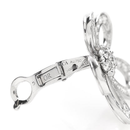 Van Cleef & Arpels 18K White Gold Diamond Flowerlace Earrings 4 of 6