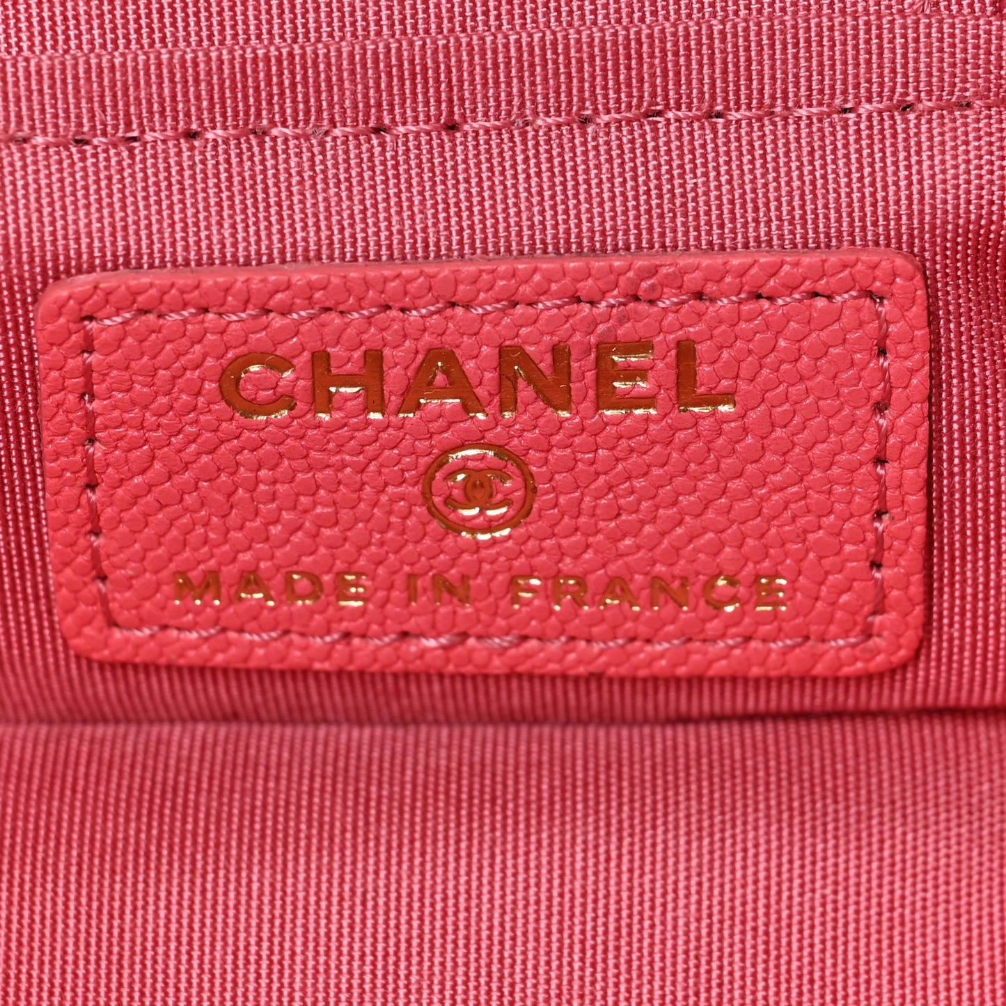 Caviar Quilted Mini Top Handle Vanity With Chain Pink
