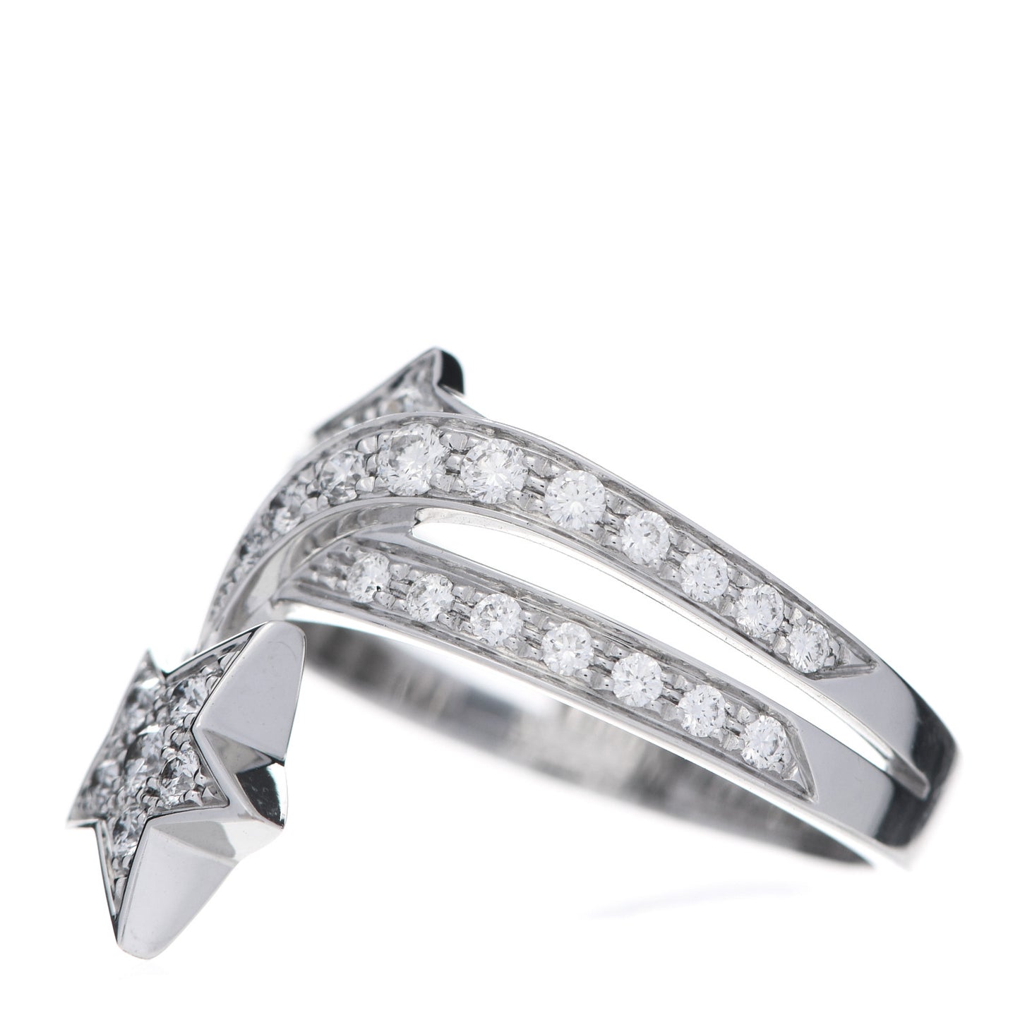 18K White Gold Diamond Etolie Filante Ring 51 5.75