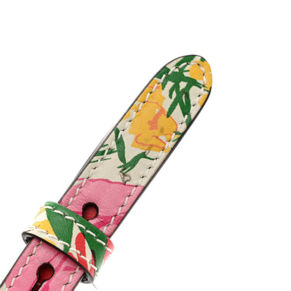 Gucci X KEN SCOTT Calfskin Matelasse Floral Print Small GG Marmont Chain Shoulder Bag Ivory Pink 14 of 17