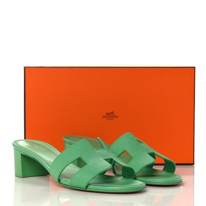 Hermes Epsom Oasis Sandals 39 Vert Pomme 9 of 9