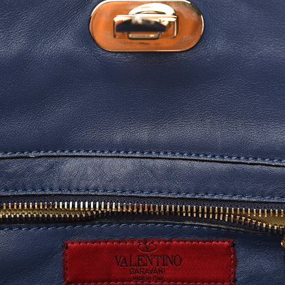Valentino Garavani Vitello Small Rockstud Tote Indigo 7 of 12