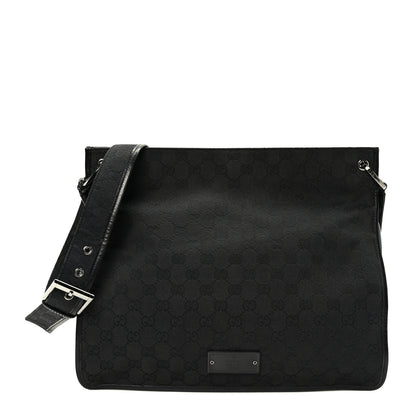 Gucci GG Monogram Messenger Crossbody Bag Black 1 of 9