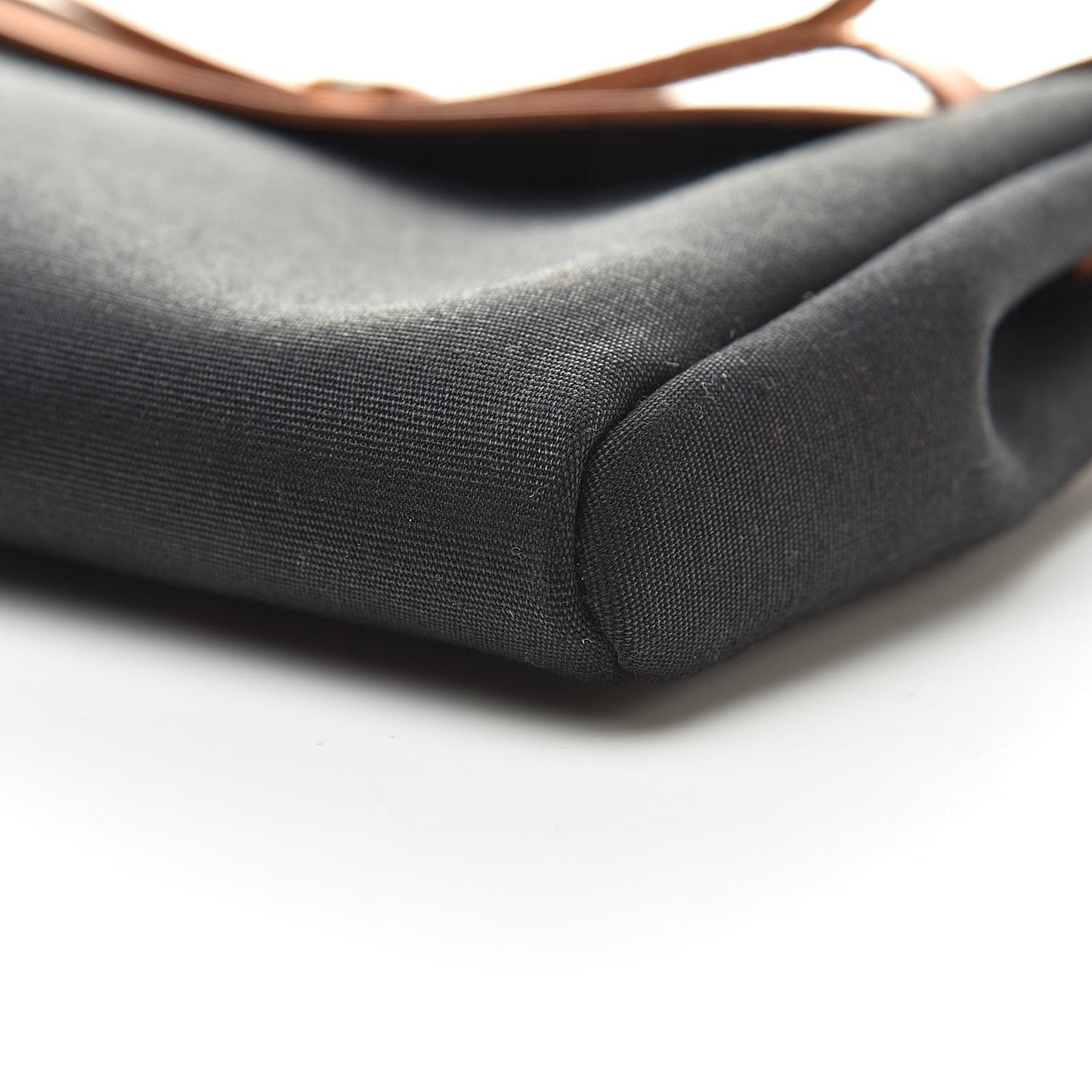 Toile Vache Calfskin Herbag Clutch Natural Black