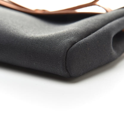 Hermes Toile Vache Calfskin Herbag Clutch Natural Black 10 of 12