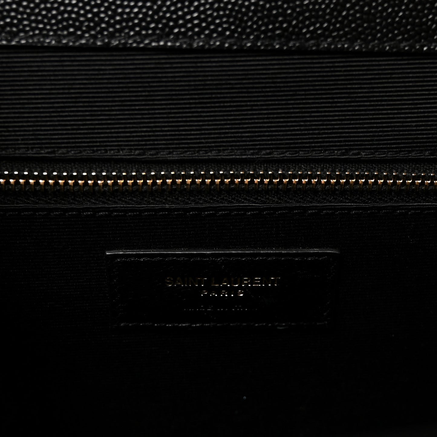 Grain De Poudre Matelasse Chevron Large Monogram Satchel Black