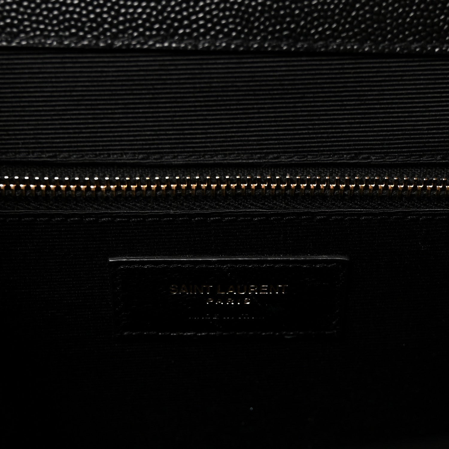 Saint Laurent Grain De Poudre Matelasse Chevron Large Monogram Satchel Black 5 of 8