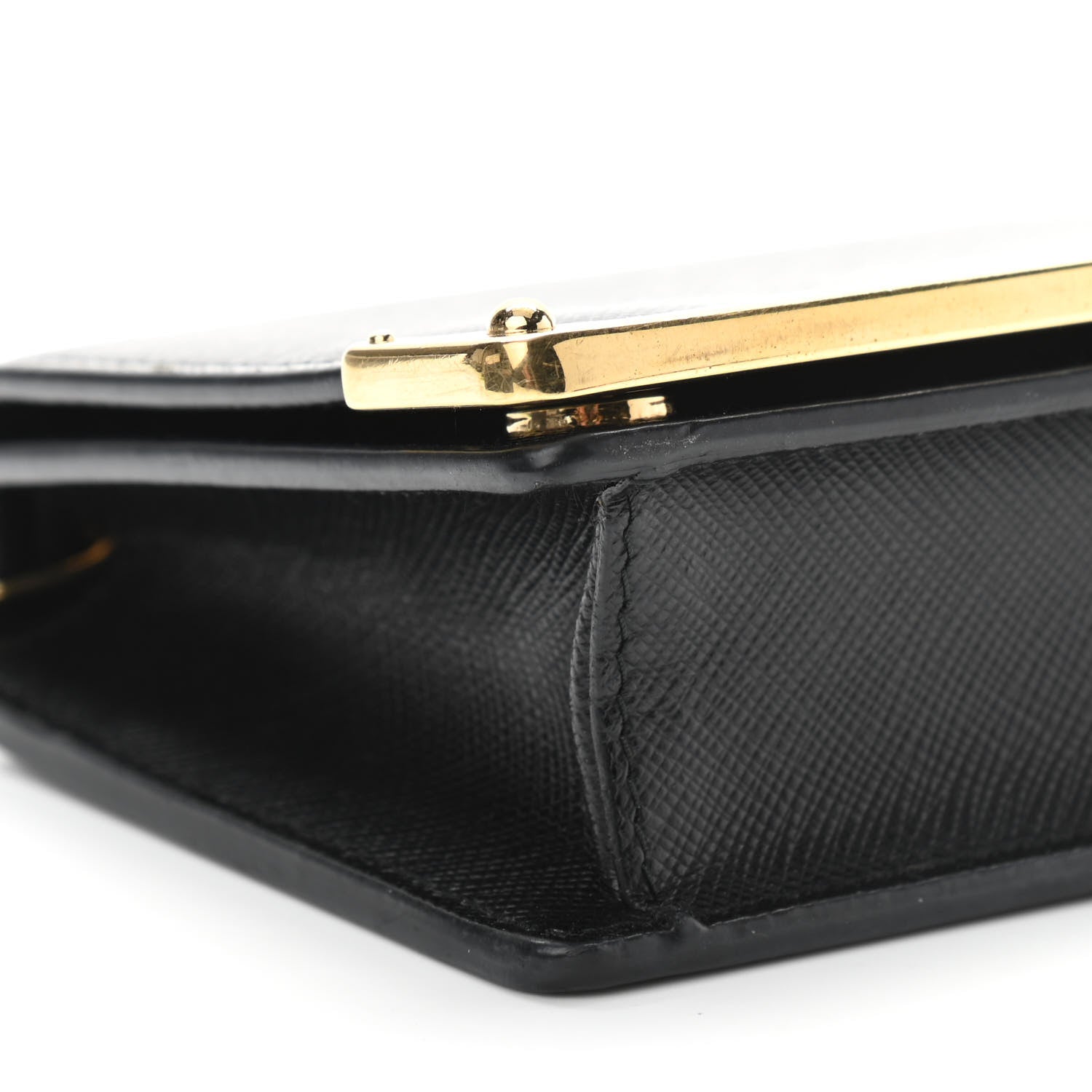 Prada Saffiano Mini Cahier Crossbody Bag Black 7 of 9