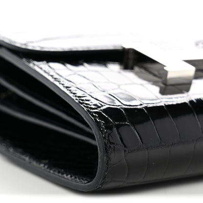 Hermes Shiny Alligator Constance Short Wallet Black 8 of 11