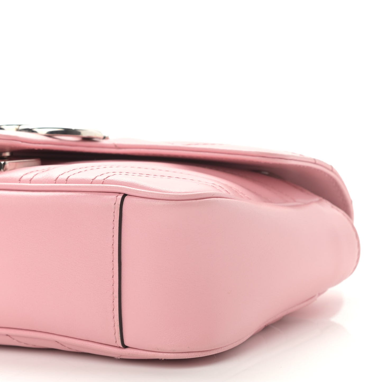 Calfskin Matelasse Mini GG Marmont Shoulder Bag Wild Rose
