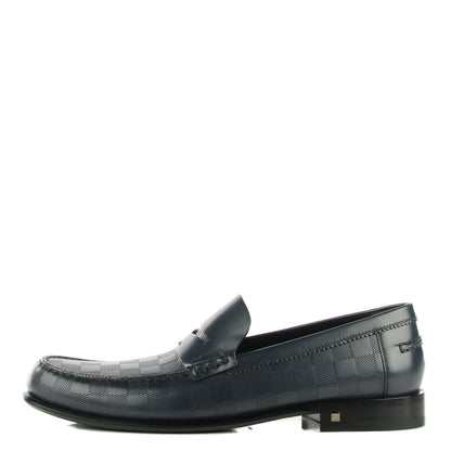 Louis Vuitton Mens Damier Infini Santiago Loafers 9.5 Cosmos 1 of 9