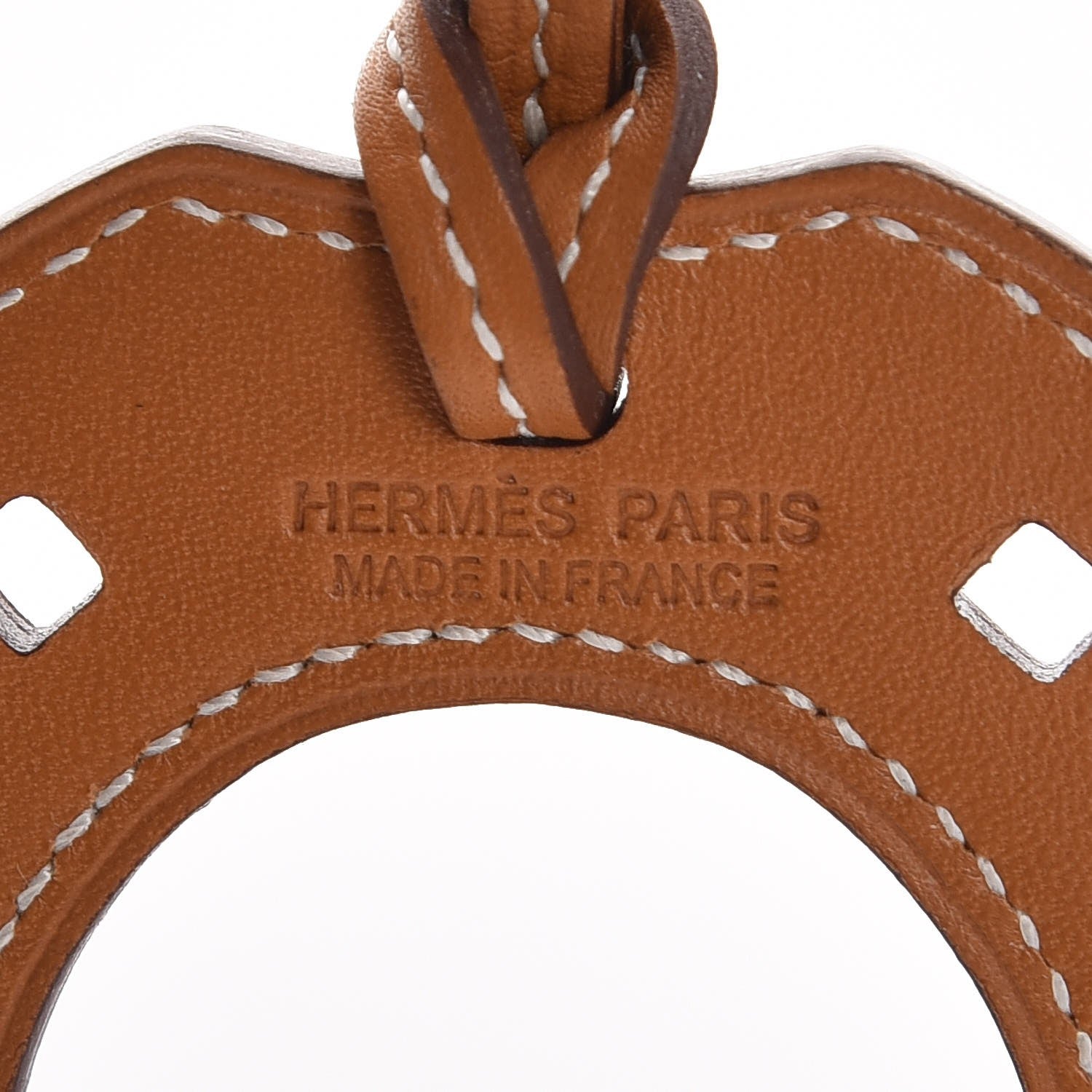 Hermes Veau Butler Paddock Horseshoe Bag Charm Natural Sable 3 of 4