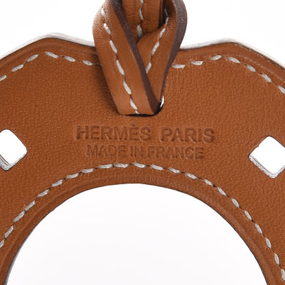 Hermes Veau Butler Paddock Horseshoe Bag Charm Natural Sable 3 of 4