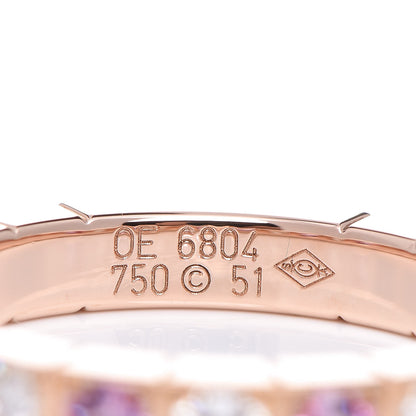 Cartier 18K Pink Gold Diamond Pink Sapphire Lanieres Ring 51 5.75 5 of 6