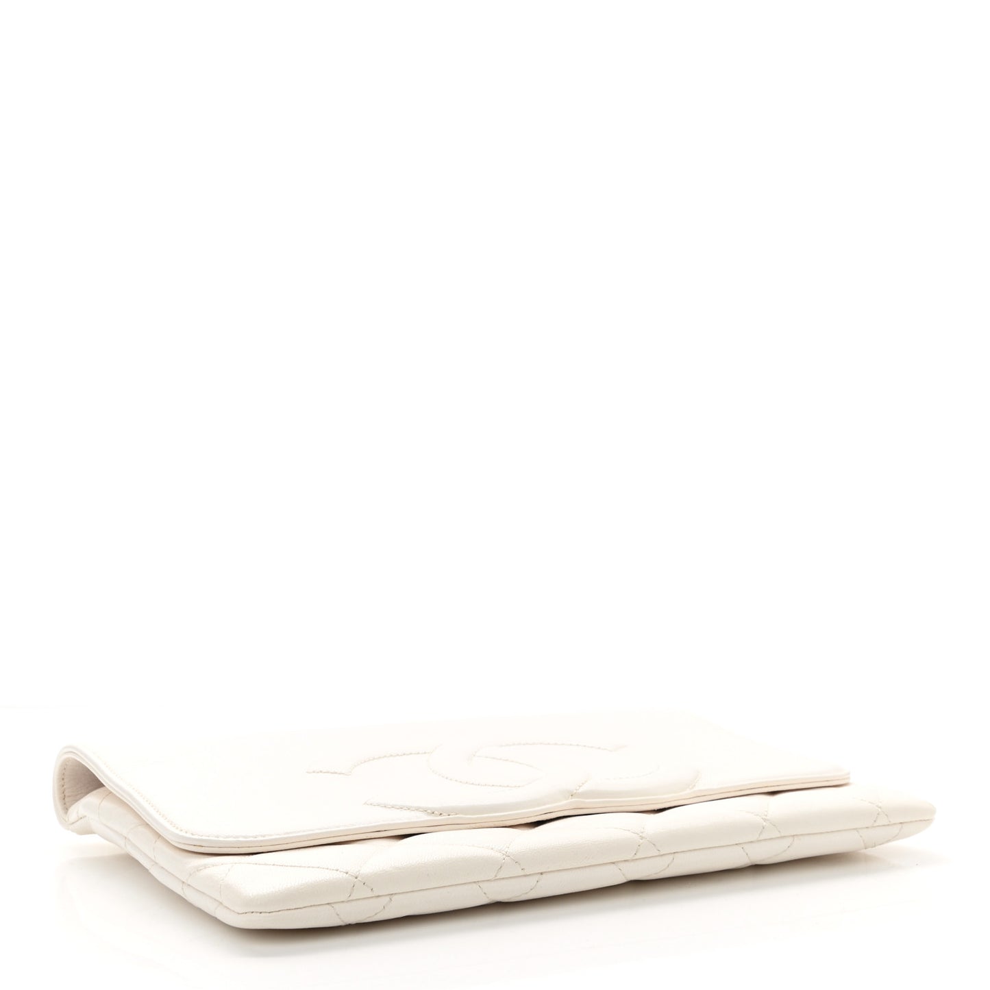 Goatskin Quilted Timeless CC Clutch White