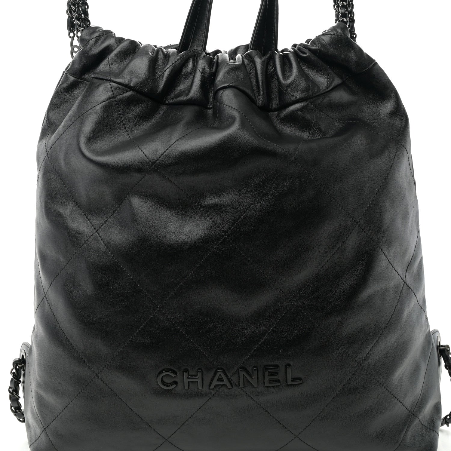 Chanel Shiny Calfskin Quilted Chanel 22 Backpack So Black 8 of 11
