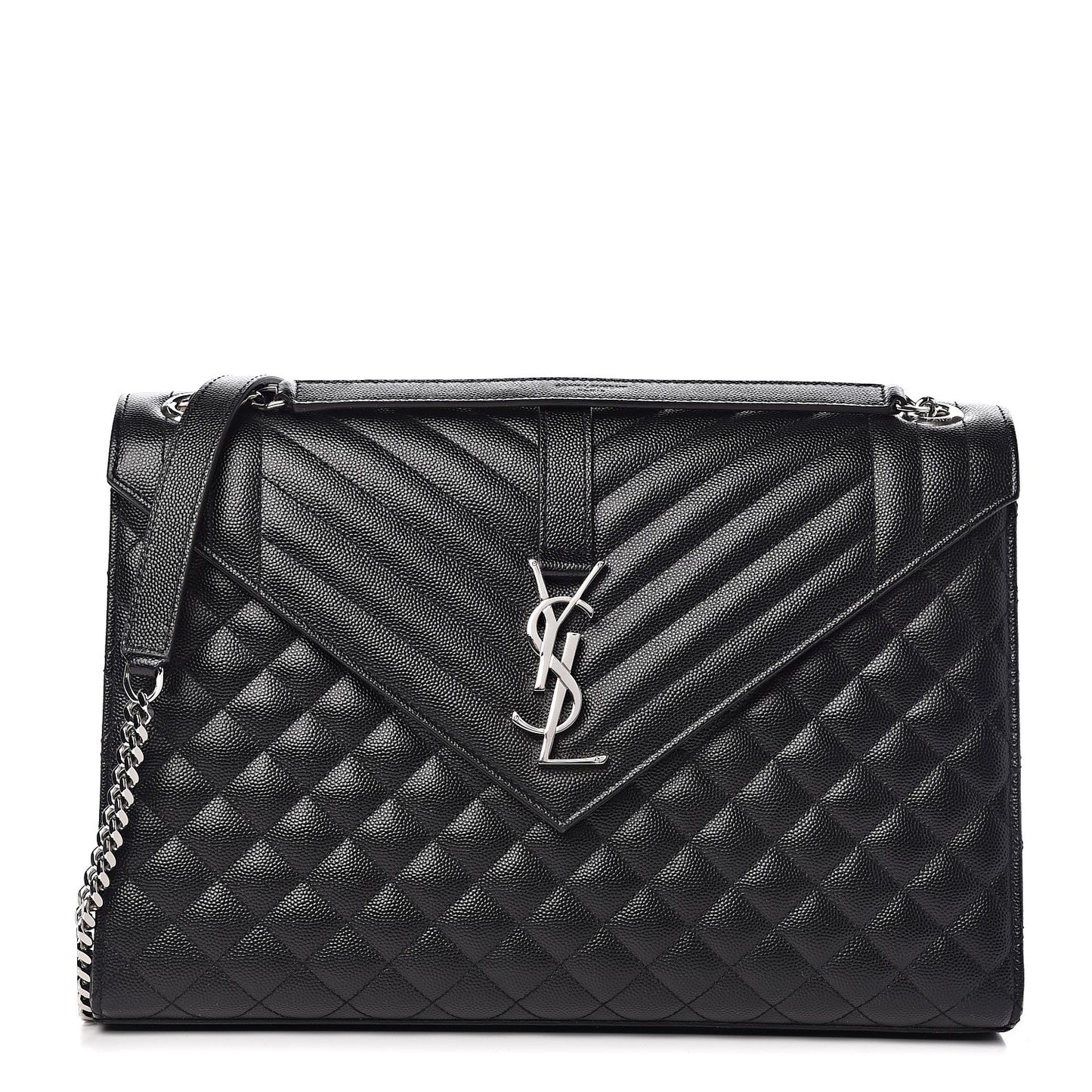 Grain De Poudre Large Tri-Quilt Monogram Satchel Black