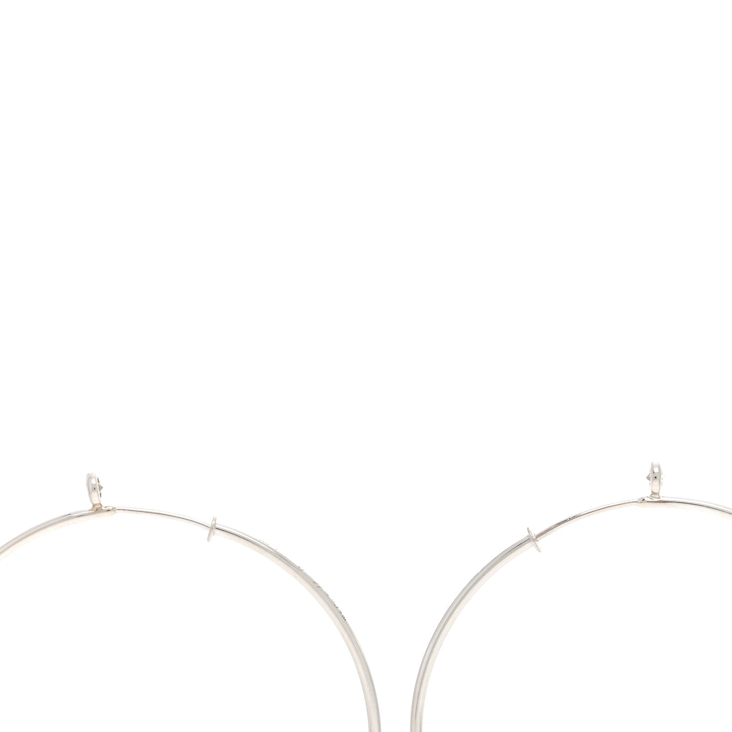 Sterling Silver Diamond Medium Elsa Peretti Hoop Earrings