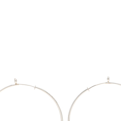 Tiffany Sterling Silver Diamond Medium Elsa Peretti Hoop Earrings 3 of 4