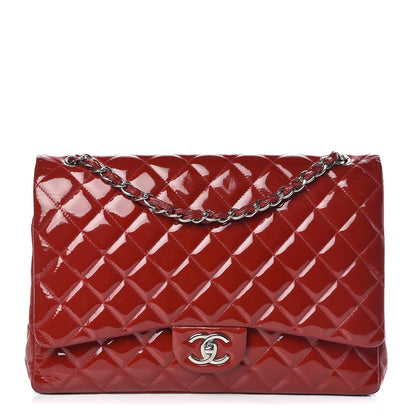 Chanel Patent Quilted Maxi Double Flap Red 1 of 29