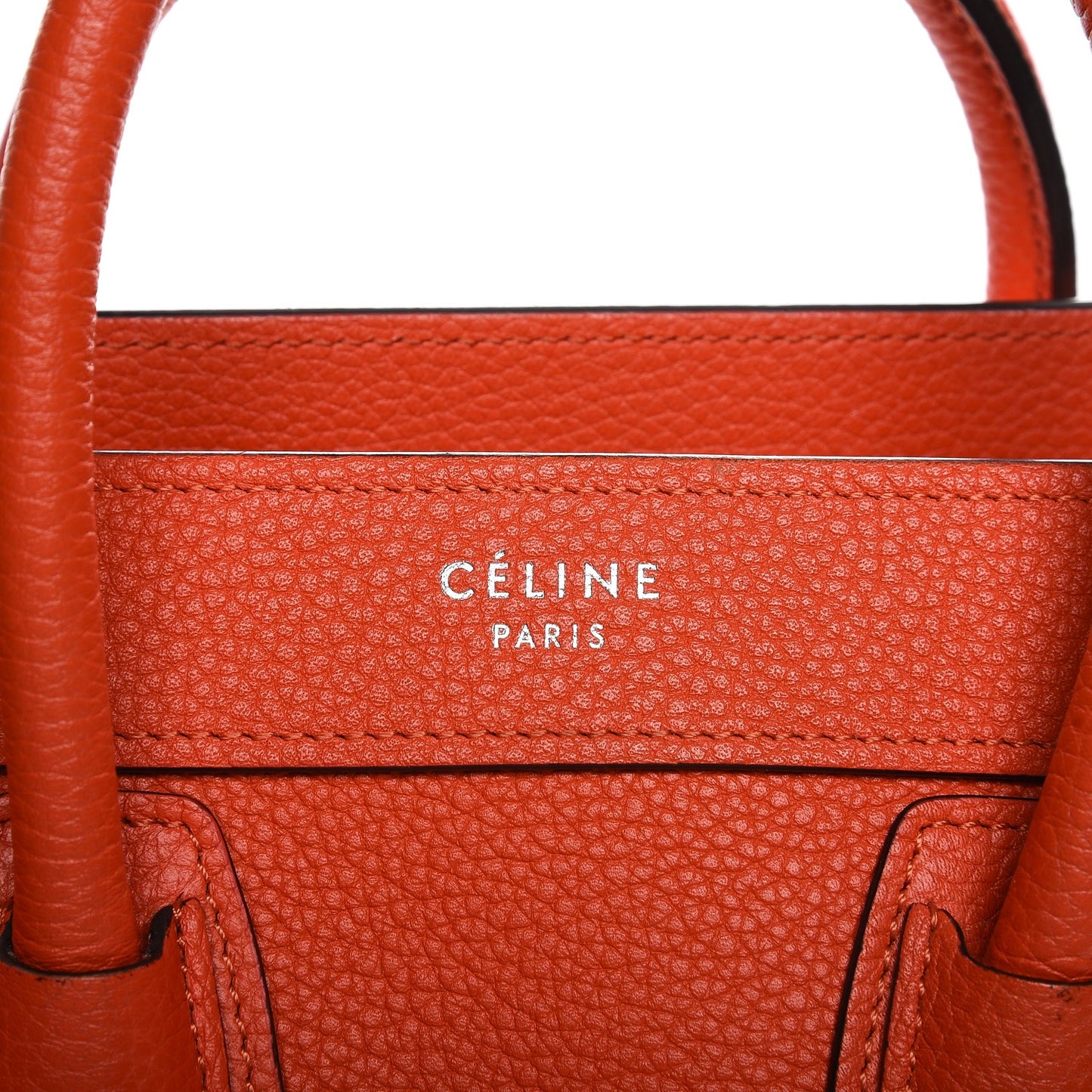 Drummed Calfskin Nano Luggage Vermillion