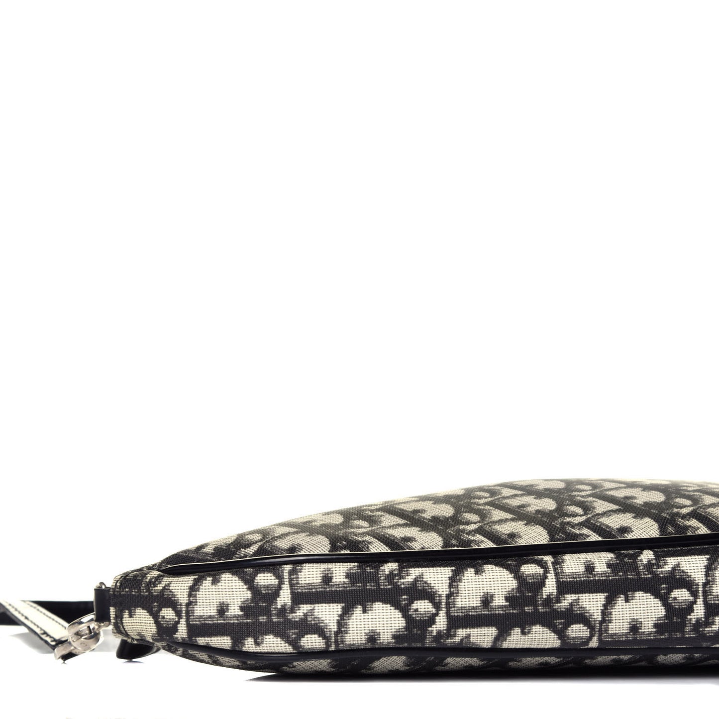 Monogram Patent Mini Saddle Pochette Black White