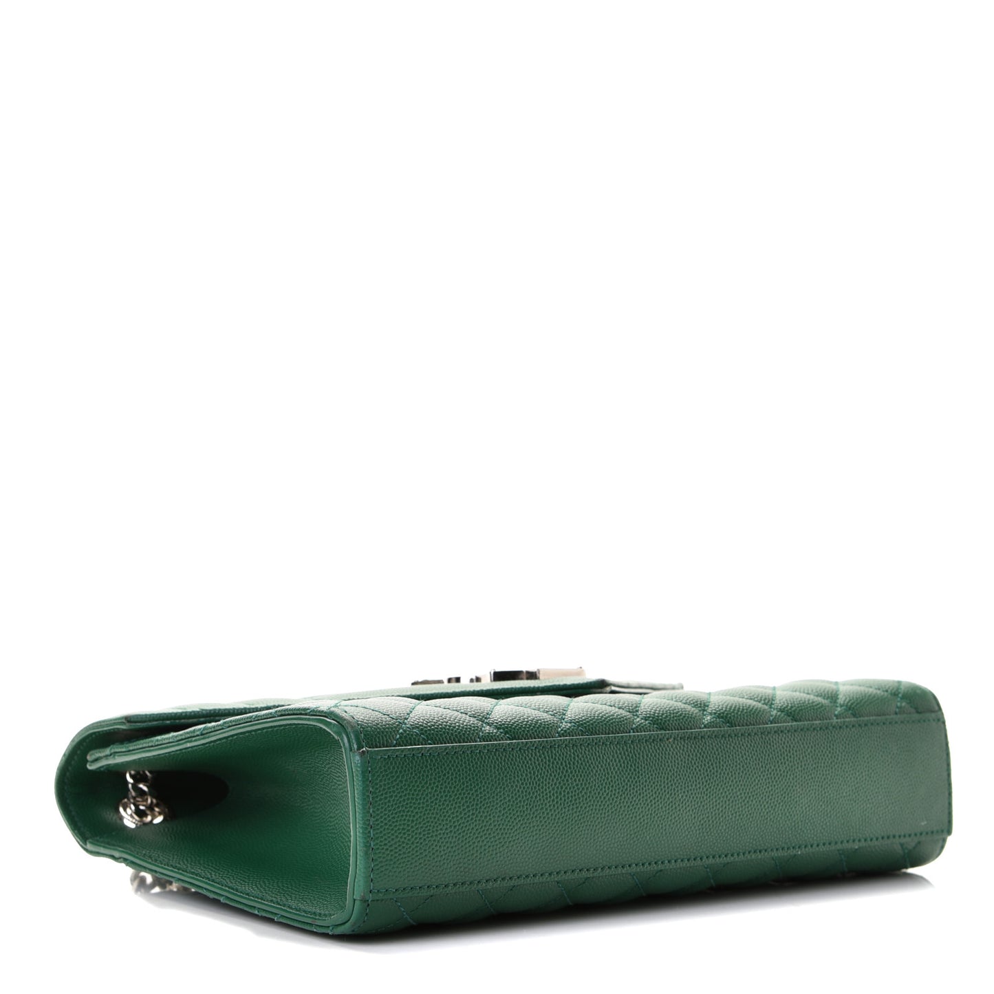 Grain De Poudre Textured Mixed Matelasse Triquilt Medium Monogram Satchel Green
