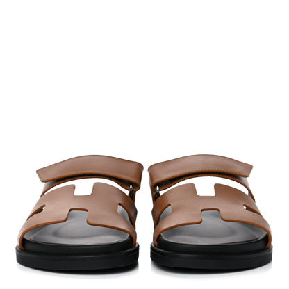 Hermes Calfskin Womens Chypre Sandals 37 Naturel 2 of 10