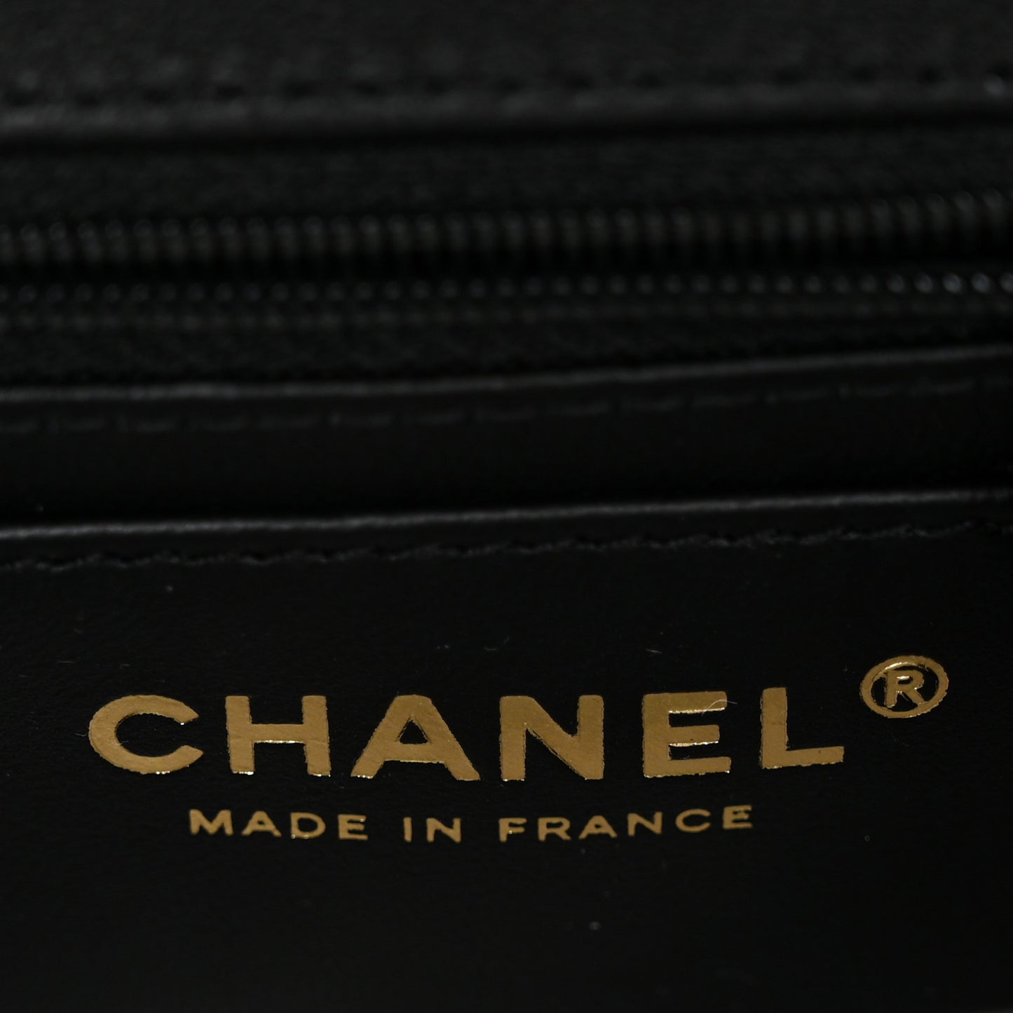 Shiny Calfskin Quilted Small CC Top Handle Box Bag Black