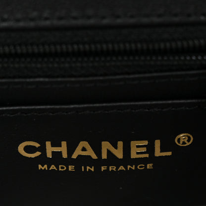 Chanel Shiny Calfskin Quilted Small CC Top Handle Box Bag Black 6 of 11