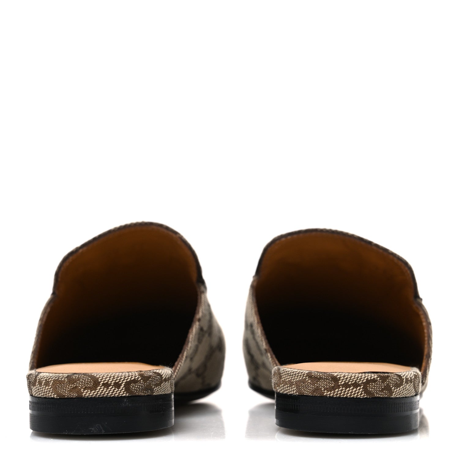 Gucci Canvas GG Monogram Horsebit Womens Princetown Slippers 35 Beige Ebony New Acero 6 of 10