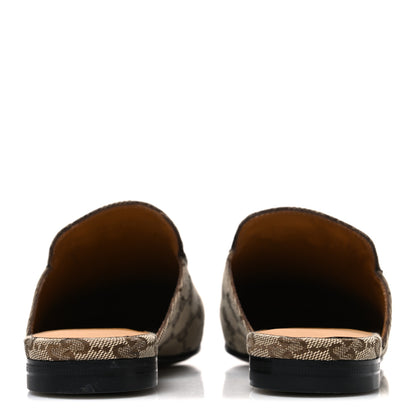 Gucci Canvas GG Monogram Horsebit Womens Princetown Slippers 35 Beige Ebony New Acero 6 of 10